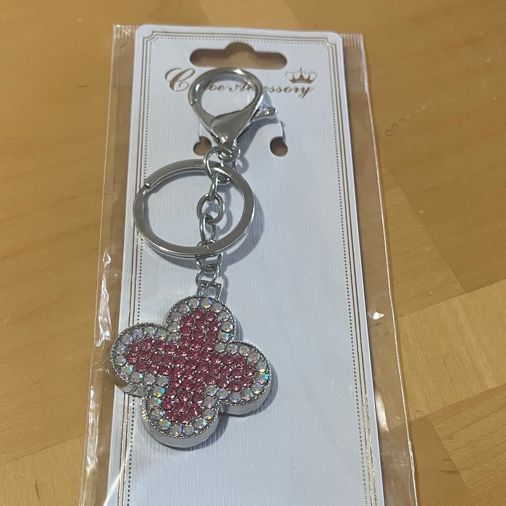 Pink and Silver Keychain